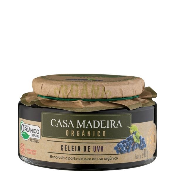 GELEIA DE UVA ORGANICO CASA DE MADEIRA 1X240GRS