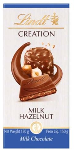 CHOCOLATE LINDT CREATION MILK HAZELNUT 1X150GR