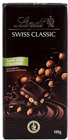 CHOCOLATE SWISS LINDT DARK HAZELNUT 100GRS